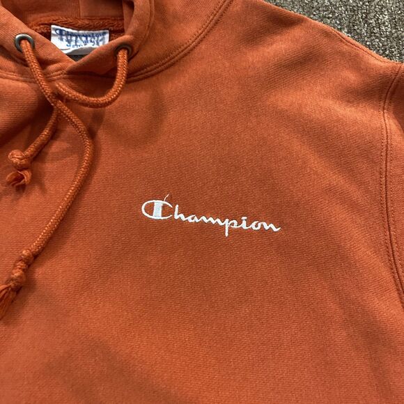 Champion Reverse Weave Men's Hoodie Orange Sweatshirt New York Since 1919 Medium - Picture 4 of 9